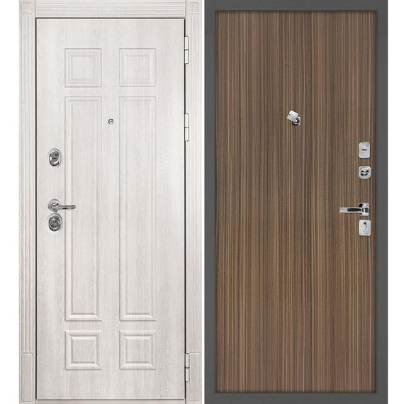 Входная дверь Гера 2 дуб филадельфия крем панель гладкая эвкалипт испанский
