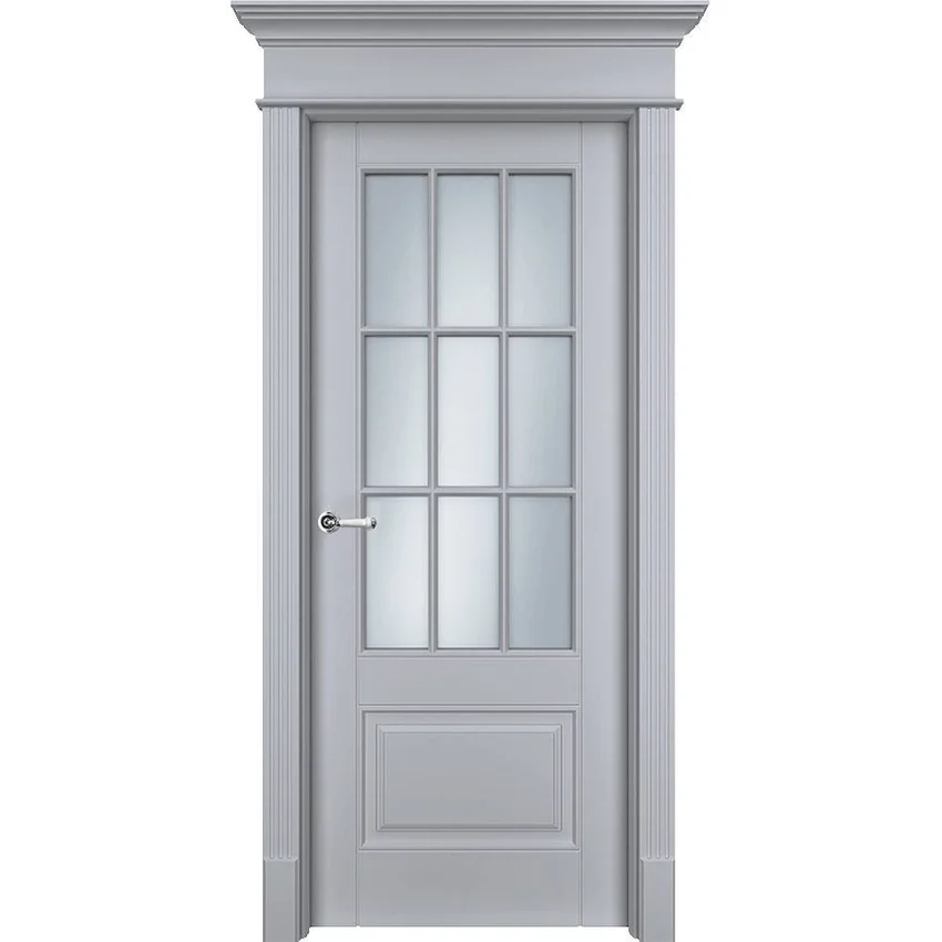 Межкомнатная дверь эмаль Оксфорд 2 RAL 7047 остеклённая