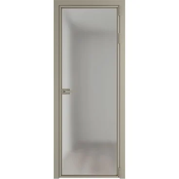 Алюминиевая межкомнатная дверь 1AХ никель матовый остеклённая