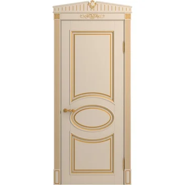 Межкомнатная дверь массив бука Лацио ваниль патина золото глухая