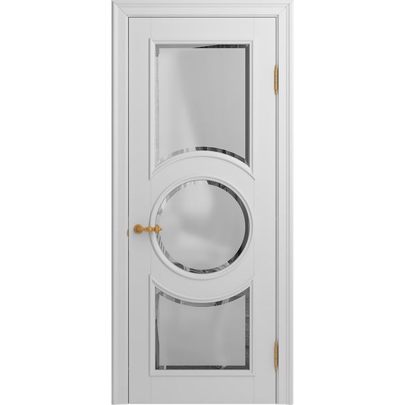 Межкомнатная дверь массив бука Viporte Лацио Амбиенте белая эмаль остекление 3