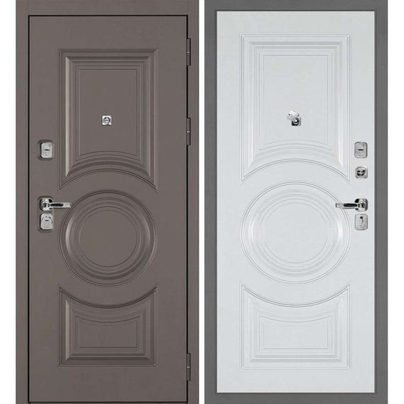 Входная дверь Плаза-177 панель фрезерованная PR-177 белая