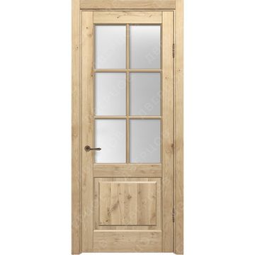 Межкомнатная дверь массив дуба с сучком Дверцов Ливорно ПО-6 остеклённая