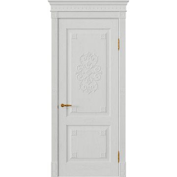 Межкомнатная дверь массив дуба Viporte Флоренция Декор бьянко глухая