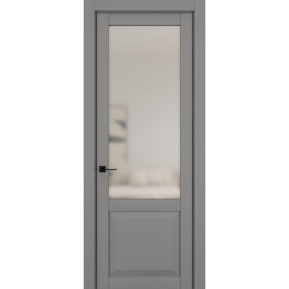 Фото межкомнатной двери керамик NC 4 серый остеклённая