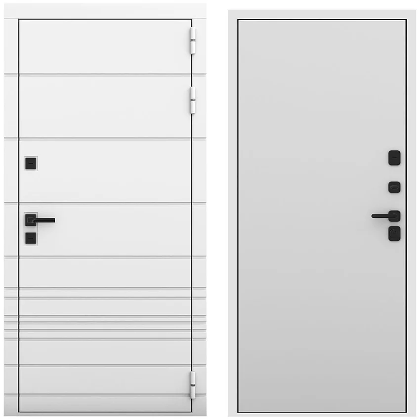 Входная дверь Бионика белый матовый панель гладкая