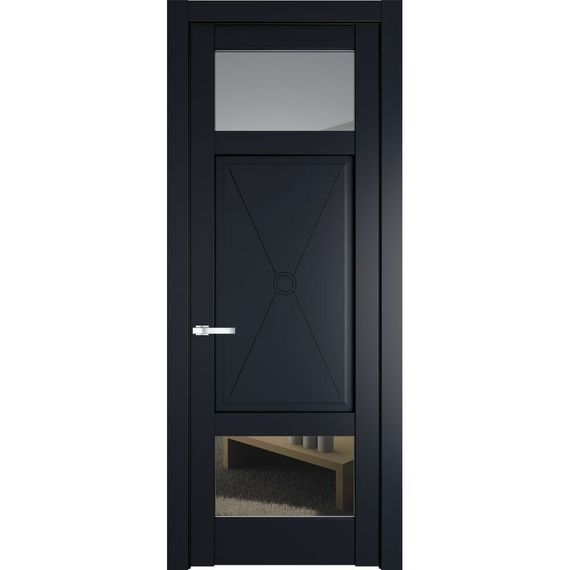 Межкомнатная дверь 1.3.2PM нэви блу остеклённая