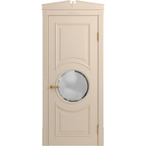 Межкомнатная дверь массив бука Viporte Лацио Амбиенте ваниль остекление 4