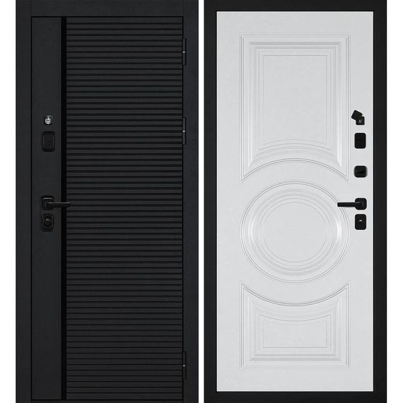 Входная дверь Галактика-173 панель фрезерованная PR-177 белая