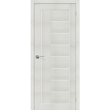 Межкомнатная дверь экошпон Bravo Порта-29 bianco veralinga остеклённая
