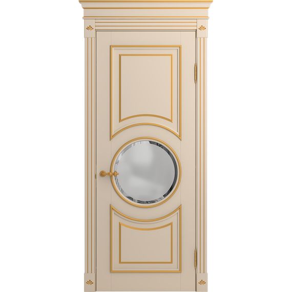 Межкомнатная дверь массив бука Viporte Лацио Амбиенте ваниль патина золото остекление 4