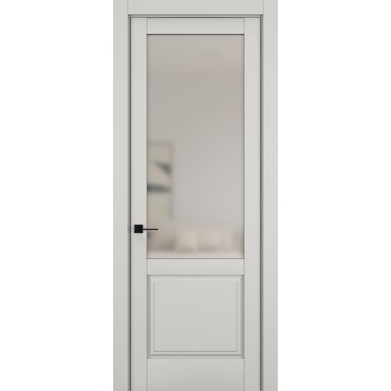 Фото межкомнатной двери керамик NC 10 слоновая кость остеклённая