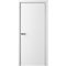 Межкомнатная дверь эмаль Лайн 1 белая глухая чёрная алюминиевая кромка