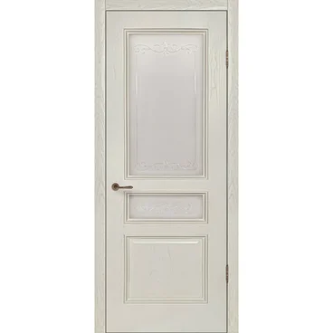 Межкомнатная дверь шпон Оливия ваниль остеклённая