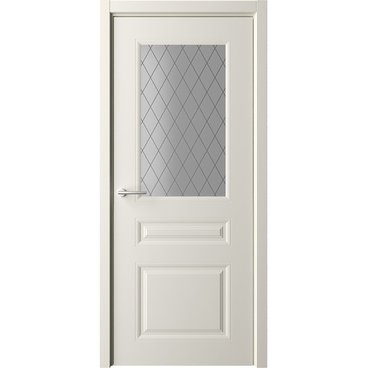 Межкомнатная дверь эмаль Albero Стиль 2 латте остеклённая