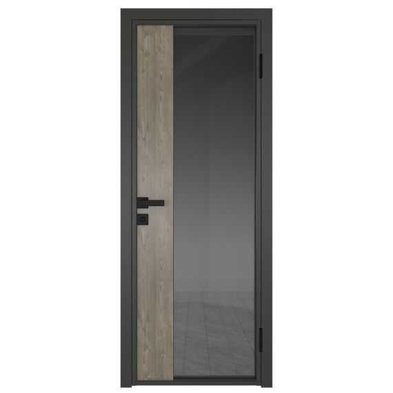 Межкомнатная дверь алюминиевая Profil Doors 7AG серая ночь остеклённая со вставкой