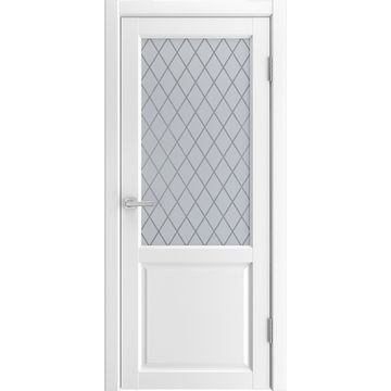 Межкомнатная дверь экошпон Эмалит 2 белый со стеклом