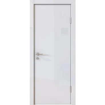 Межкомнатная дверь DG-500 белый глянец AL кромка хром с 2-х сторон