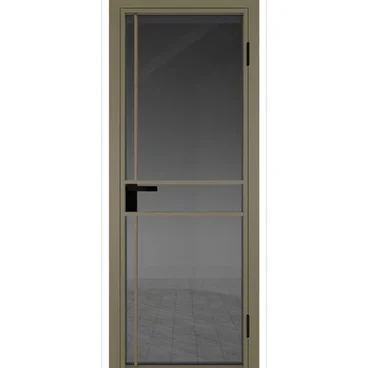 Межкомнатная алюминиевая дверь 9AG шампань остеклённая