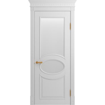 Межкомнатная дверь массив бука Viporte Лацио белая эмаль остеклённая