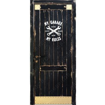 Межкомнатная дверь массив дуба Лофт Палермо RAL 9005 глухая