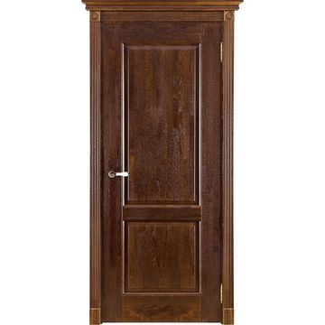 Межкомнатная дверь массив дуба Селена античный орех глухая