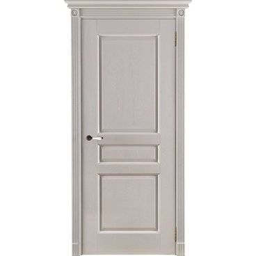 Межкомнатная дверь массив дуба Виктория эмаль слоновая кость глухая