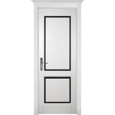 Межкомнатная дверь массив ольхи ОКА София белая эмаль остекленная