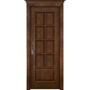 Межкомнатная дверь массив ольхи ОКА Лондон 1 античный орех глухая