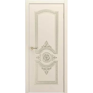 Межкомнатная дверь эмаль Марокко В3 шампань патина белое золото глухая