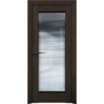 Межкомнатная дверь Никель 5 дуб тёмный со стеклом