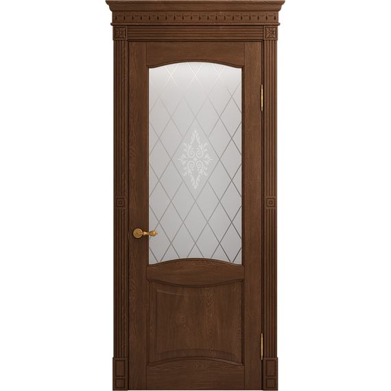 Межкомнатная дверь массив дуба Viporte Классика 2 кофе остеклённая