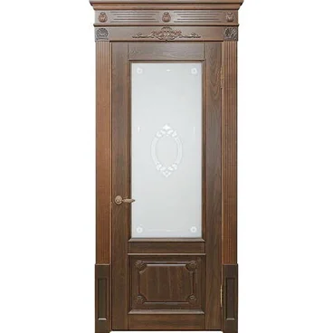 Дверь массив дуба Випорте коньяк остеклённая