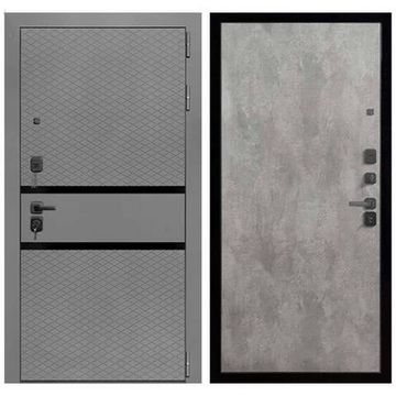 Входная дверь Президент Тренд ПВХ силк титан панель ПВХ меламин цемент светлый