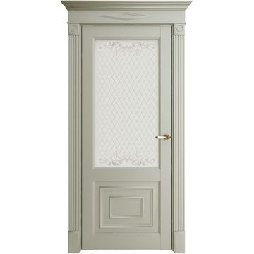 Межкомнатная дверь экошпон Uberture Florence 62002 серена светло-серый остеклённая