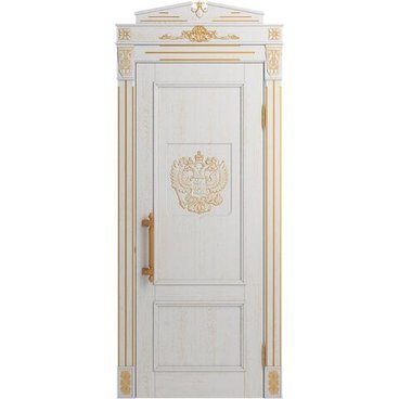 Межкомнатная дверь массив дуба Статус аворио патина золото глухая