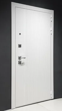 Входная дверь Президент Лайн ПВХ белый матовый панель ПВХ меламин белый