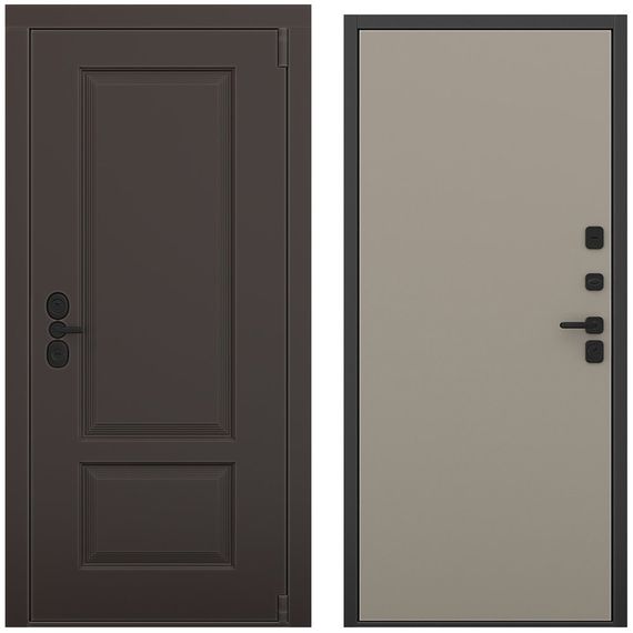 Входная дверь Шэбби амаретто силк панель гладкая варм грей