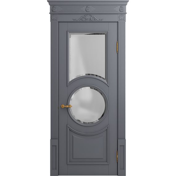 Межкомнатная дверь массив бука Viporte Лацио Амбиенте тауп остекление 2