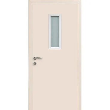 Дверь противопожарная деревянная CPL EI30 кремовый RAL 9001 со стеклом