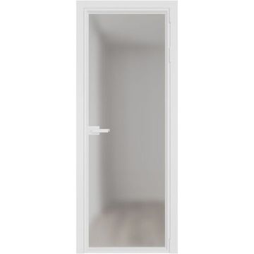 Алюминиевая межкомнатная дверь 1AV вайт остеклённая