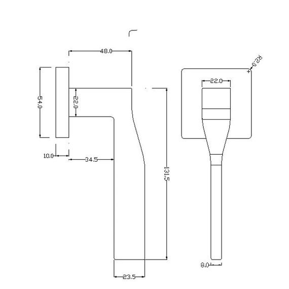Размеры дверной ручки GRAND ZN