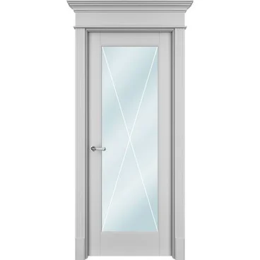 Межкомнатная дверь эмаль Ofram Танжер X белая остеклённая