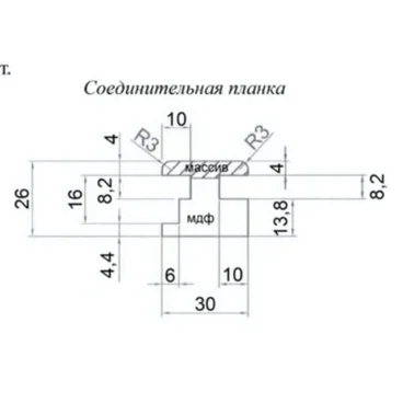 Соединительная планка MDF шпон дуба Viporte