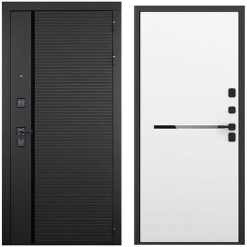 Входная дверь Пиано чёрный кварц панель горизонт