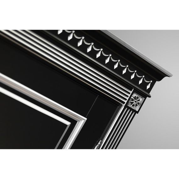 Межкомнатная дверь массив бука Viporte Рим нуар патина серебро глухая