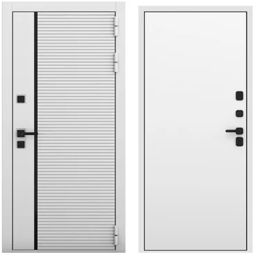 Входная дверь Пиано белый матовый панель гладкая