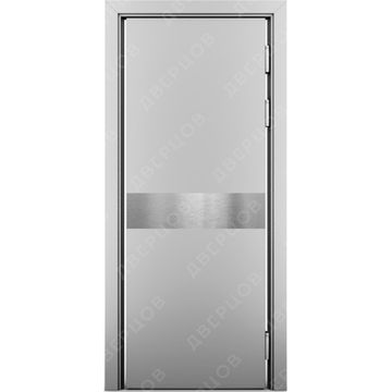 Маятниковая влагостойкая дверь Kapelli серый RAL 7035 с отбойной пластиной посередине