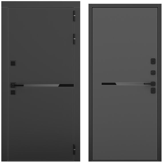 Входная дверь Горизонт чёрный кварц панель горизонт антрацит