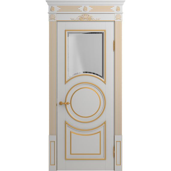 Межкомнатная дверь массив бука Viporte Лацио Амбиенте аворио патина золото остекление 1